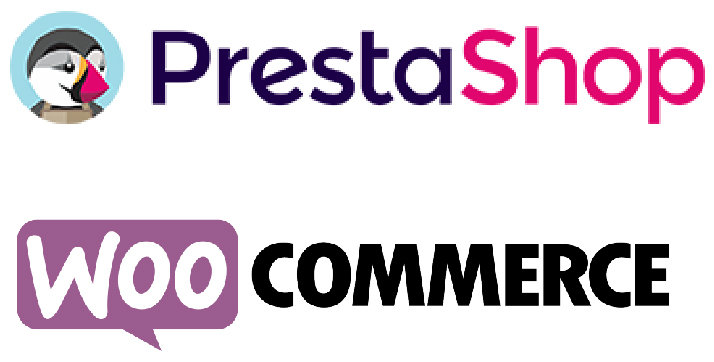 Logo PrestaShop et WooCommerce